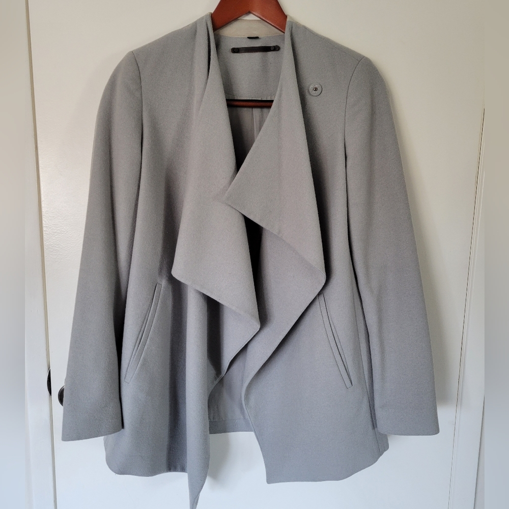 All Saints Draped Front Wool Coat